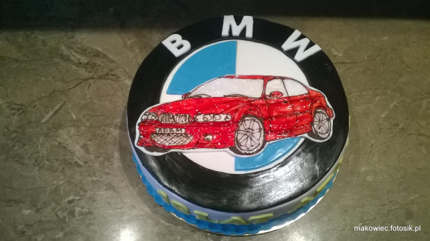 Bmw 525 dla Adama #bmw #auto #tort z #samochodem #logo #torty #okazjonalne