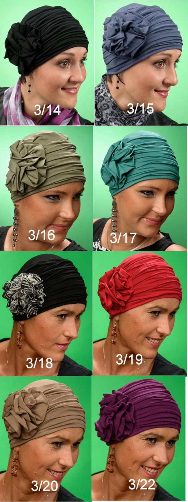 Turban Retro 3 kwiaty