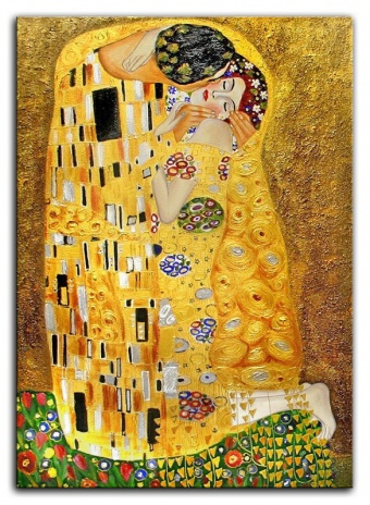 Gustav Klimt-Der Kuss-70x50 Ölgemälde Handgemalt Leinwand, dzial malowane recznie,figurlich, cena 99euro