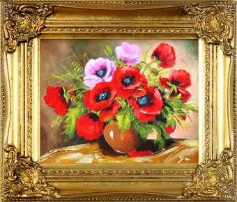 Mohn-Ölgemälde handgemalt Leinwand+Rahmen Sygniert 27x32cm, cena 39,99e http://www.go-bi.pl/produkty/obraz-01253.html