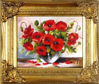 Mohn-Ölgemälde handgemalt Leinwand+Rahmen Sygniert 27x32cm, cena 39,99e http://www.go-bi.pl/produkty/obraz-00012.html