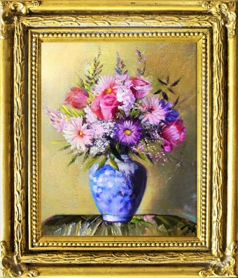 Gemischter Blumenstrauß-Ölgemälde handgemalt Leinwand+Rahmen Sygniert 27x32cm,cena 39,99e http://www.go-bi.pl/produkty/obraz-05173.html