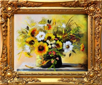 Gemischter Blumenstrauß-Ölgemälde handgemalt Leinwand+Rahmen Sygniert 27x32cm,cena 39,99e http://www.go-bi.pl/produkty/obraz-03677.html