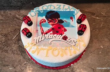 Tort dla Antosi #Miraculus #tort z #biedronką #tort #dla #dzieci #tort na #urodziny