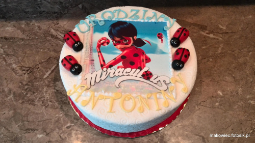 Tort dla Antosi #Miraculus #tort z #biedronką #tort #dla #dzieci #tort na #urodziny